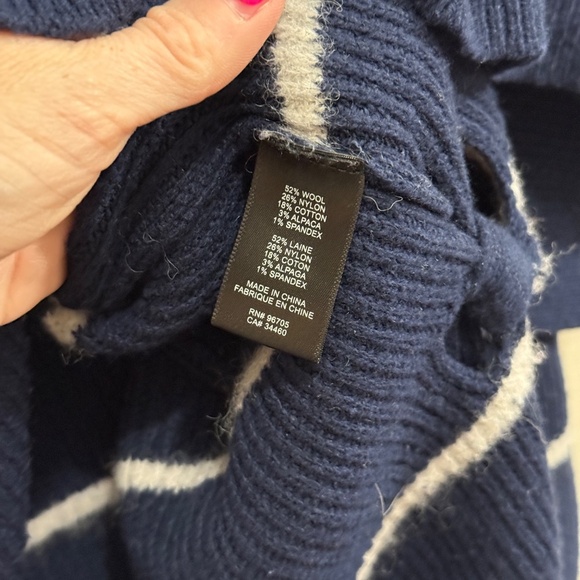 Rebecca Taylor Striped Mock Side Ties Turtleneck Sweater Medium - Picture 5 of 8